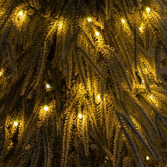Nearly Natural 5ft. Pre-Lit Artificial Flocked Down Swept Christmas Tree, Warm White LED Lights